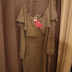 Off Shoulder Grey Soft Dress
